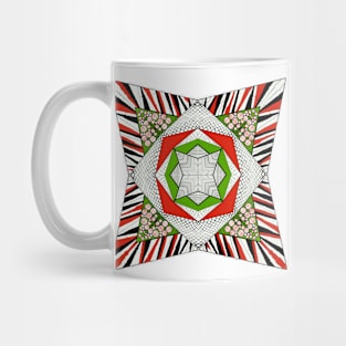 Red and Green mandala Mug